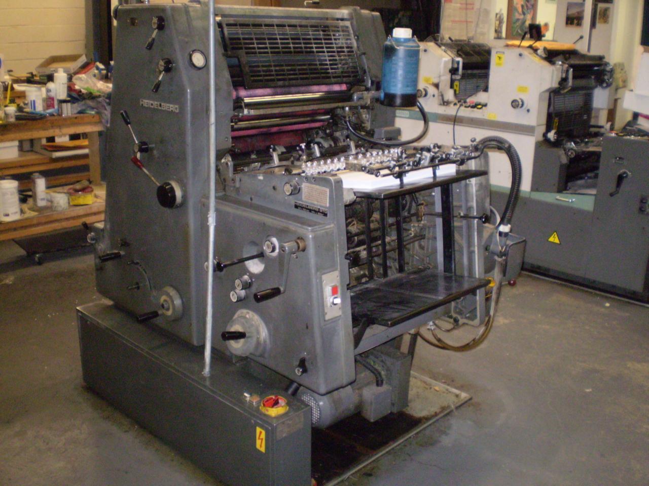 Lot #1: 1983 Heidelberg GTO 52 Offset Press with Adjustment Wrenches, Tools, Washup Trap, 2 Delivery Dollies and Spare Blanket - Click for Video! - WireBids